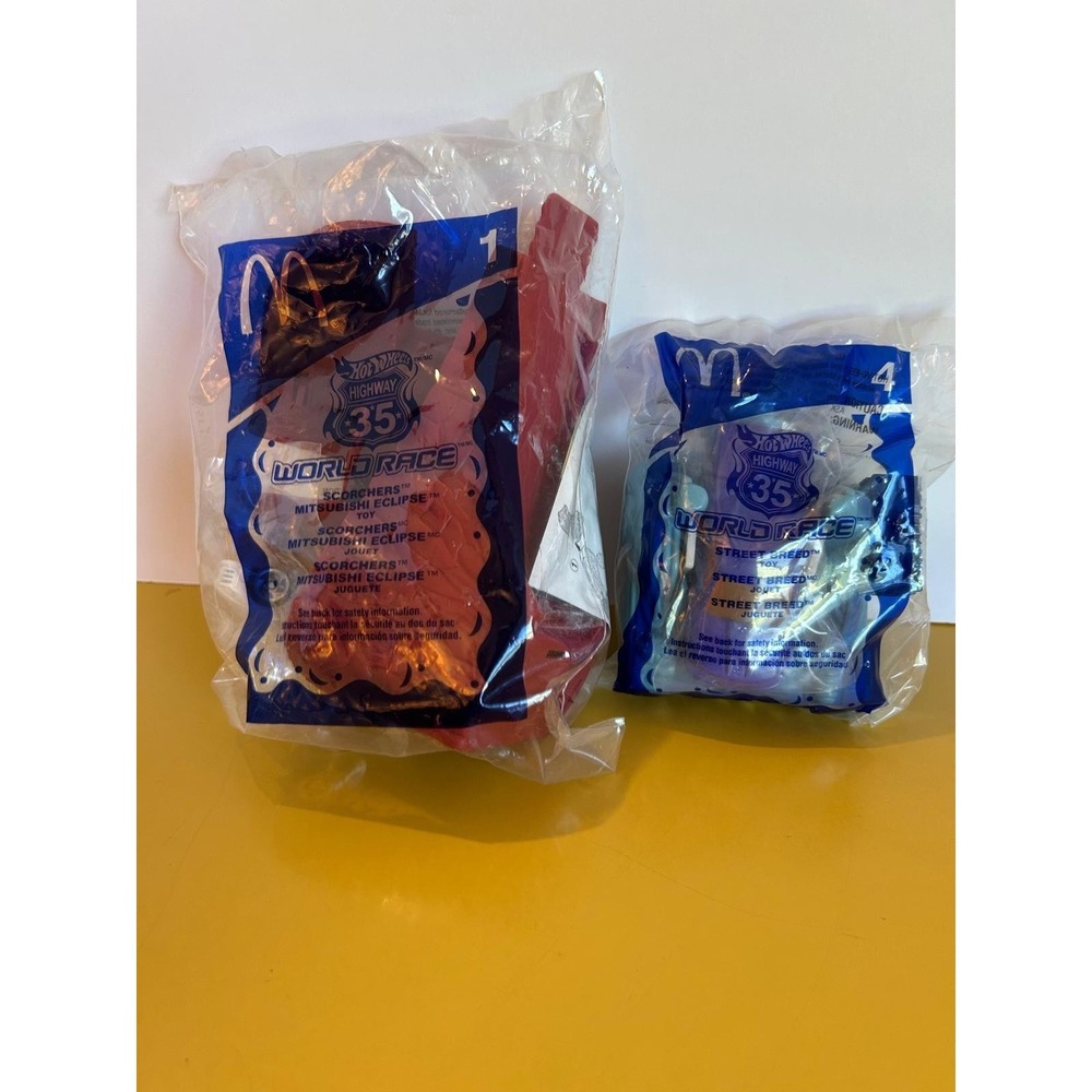 Hot‎ Wheels World Race Hwy 35 Mcdonalds Toys 1 & 4 New Sealed